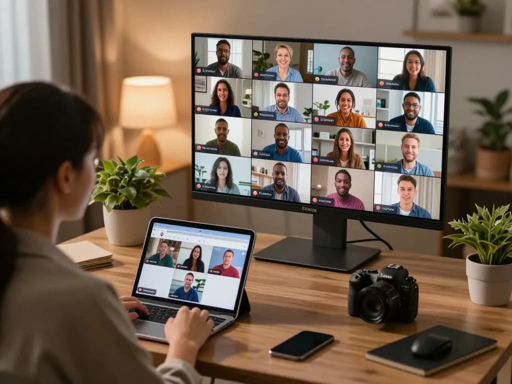 Engaging sexchat scene with individuals enjoying lively conversations in a cozy online chat room.