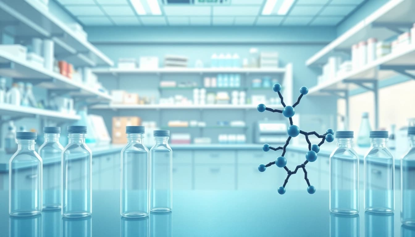 Peptides UK showcased in a modern lab with vibrant vials and advanced research equipment.