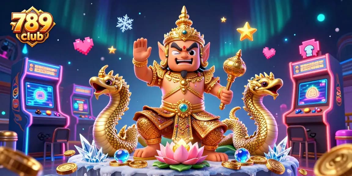 Engage in the excitement of 789 club with vibrant 3D casino games, golden guardians, and high-energy elements.