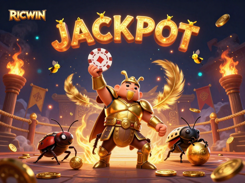 Engage in winning strategies with RICWIN at this vibrant, dynamic casino illustration.
