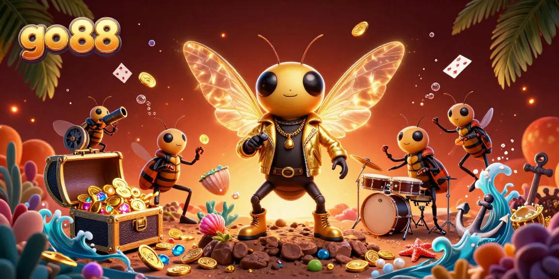 Experience the excitement of go 88 as a cicada rock star and friends lure you into a treasure-filled underwater casino adventure.