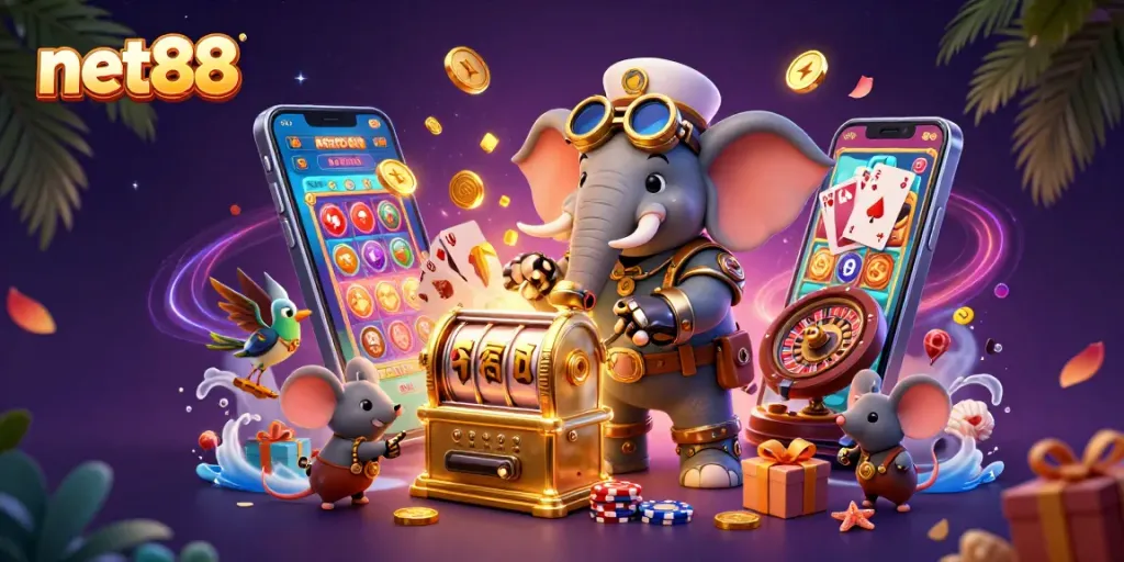 Spin the reels with net88 as a dynamic steampunk elephant brings the casino to life!