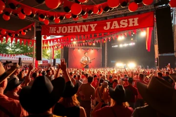 Join the vibrant celebration at johnnycashbirthday.com, where fans enjoy live music and festive decor honoring the legend.