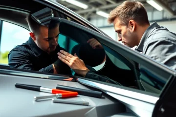 Applying window tint Chattanooga to enhance vehicle aesthetics and UV protection.