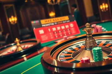 Experience thrilling gaming at mb66.nyc with vibrant casino elements, roulette wheels, and poker chips.