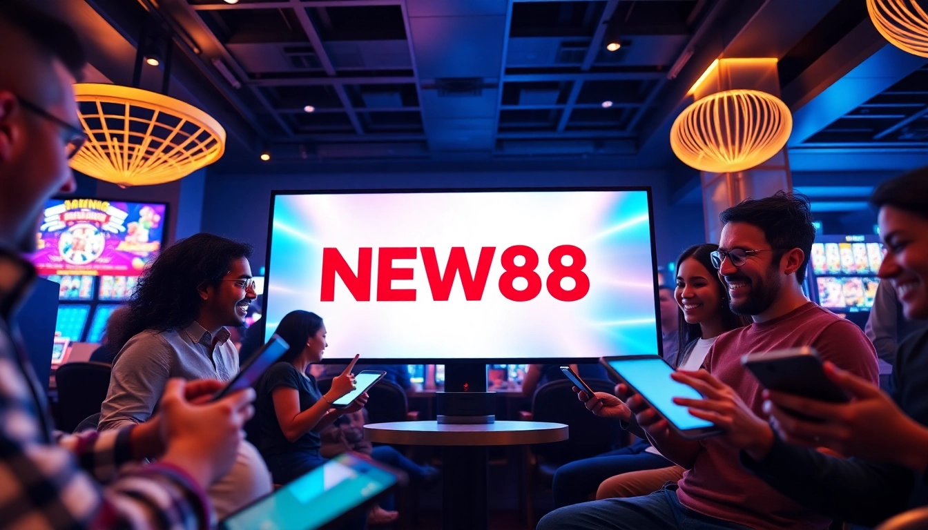Exciting online gaming scene showcasing players enjoying casino games at new88go.com.