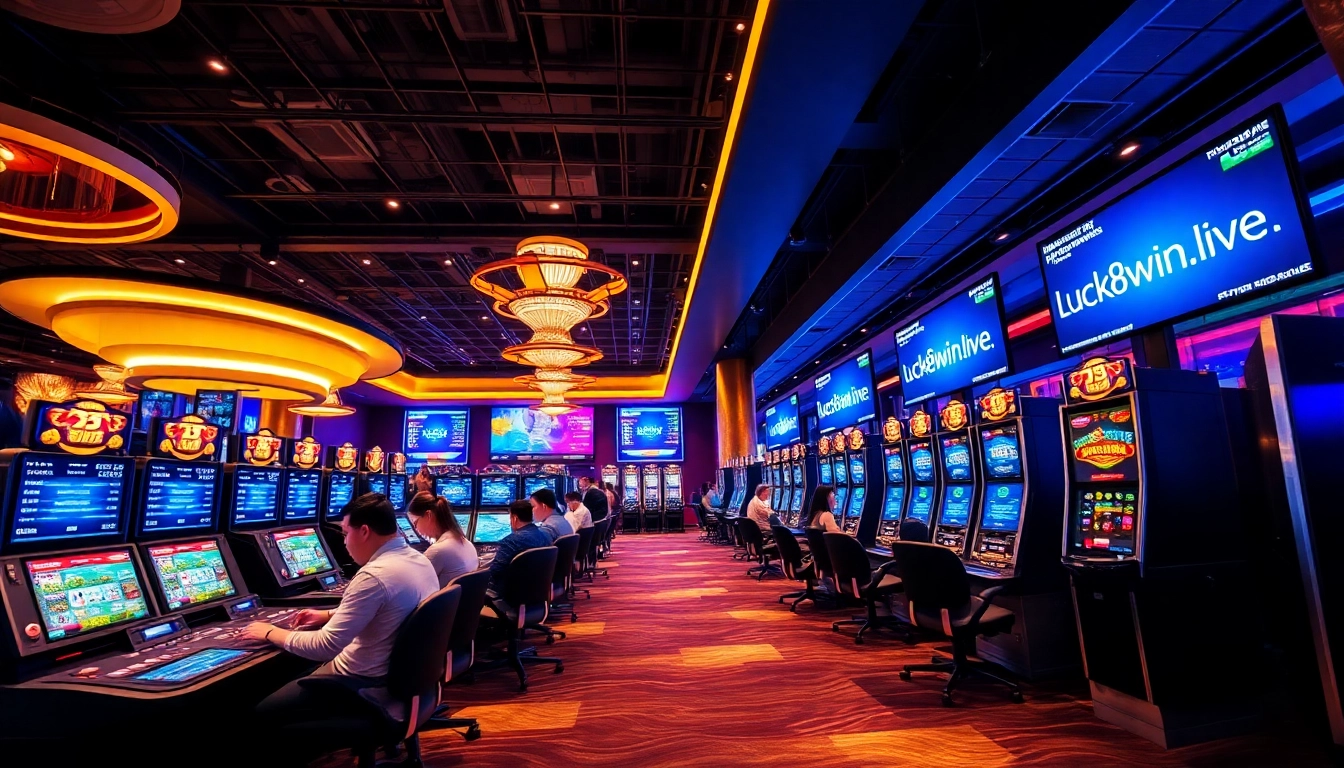 Exciting scene at the online casino luck8win.live showcasing players enjoying various games.
