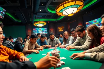 Topgamebaidoithuong.mx showcases a lively online gaming environment with diverse players enjoying card games.