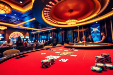 Exciting poker action at 79KING casino with vibrant tables and luxurious atmosphere.