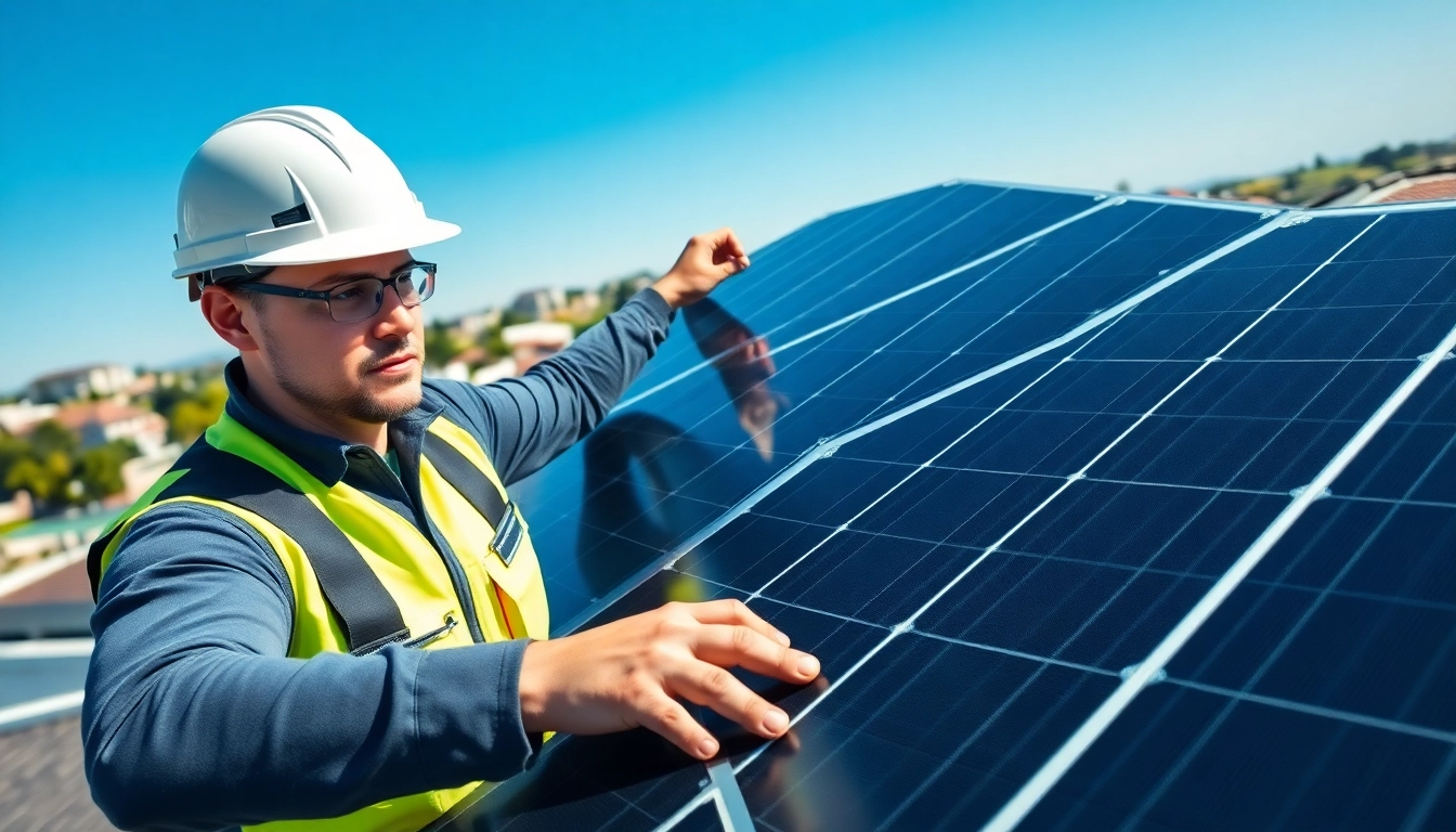 Piped Up technician expertly installing solar panels on a modern rooftop.