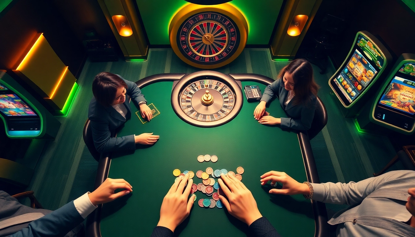 Experience the thrill of betting at Nhà Cái 68VIP's luxurious casino tables with vibrant gaming action.