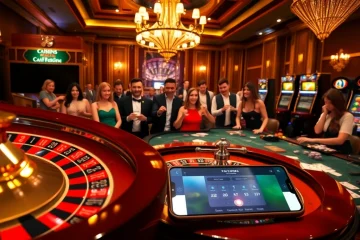 Engaged players enjoying games at a luxurious casino featured on https://f8bet.me/, showcasing roulette and poker.