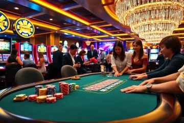 Experience exhilarating gambling action at du 88 with vibrant casino visuals featuring poker tables and slot machines.