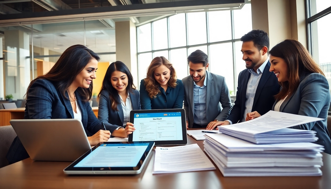 Register Utah LLC: Diverse professionals collaborating in a modern office for business registration.