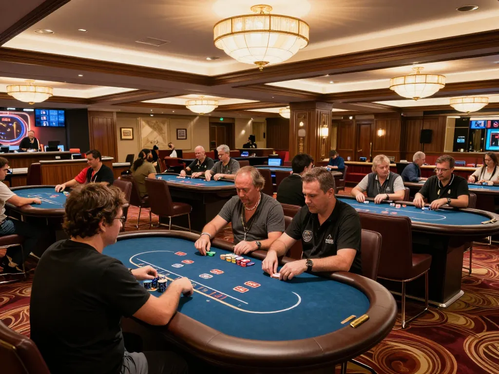 Experience strategic betting at Bet168 casino with luxurious gaming tables and engaged players.