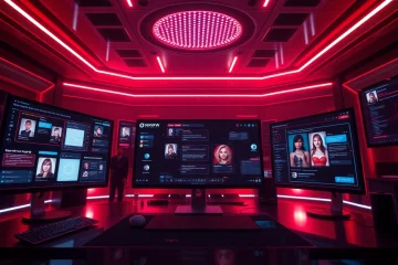 A vibrant digital workspace showcasing advanced nsfw ai technology with interactive chat features.