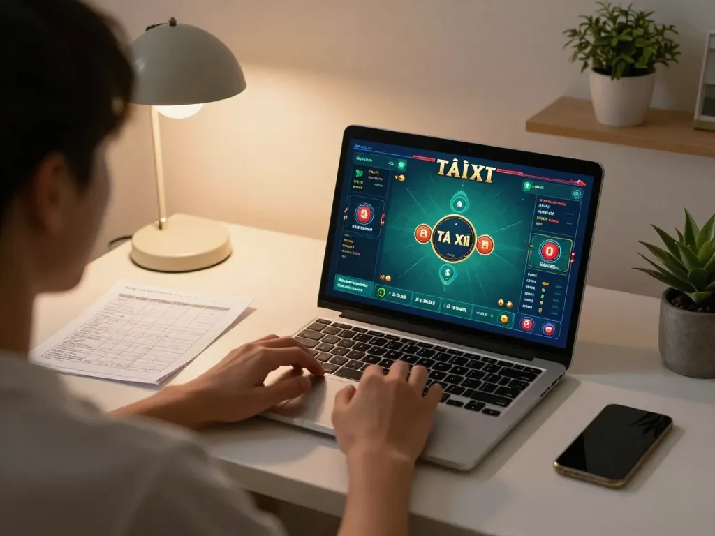 Tài xỉu online uy tín gaming session with cozy atmosphere and bankroll management tips