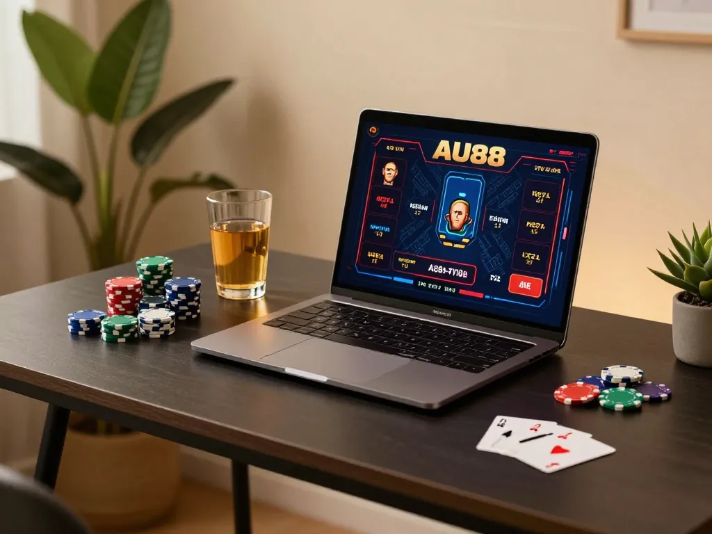 Engaged player at the trang chủ au88 online casino interface, enjoying strategic gameplay.