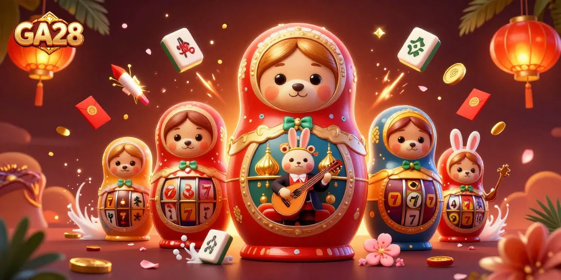 Experience GA28, a vibrant casino scene with lively characters and dynamic gaming elements.