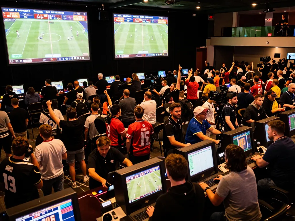 Fans engaging in real-time sports betting excitement at fly88 sports arena