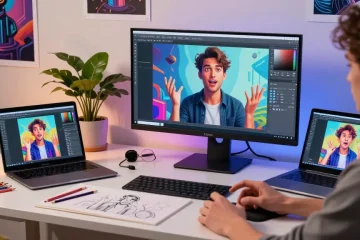 Engaging with nsfw ai in a vibrant digital workspace, showcasing creative tools and interaction.