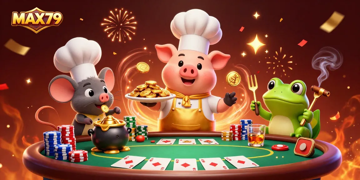 Engage in thrilling gaming at MAX79 with entertaining characters and dynamic casino elements.