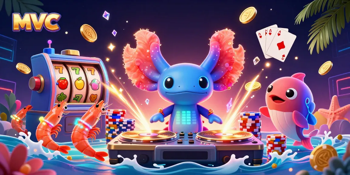 Engage in thrilling casino action at mvc with a vibrant 3D scene of colorful characters and dynamic game elements.